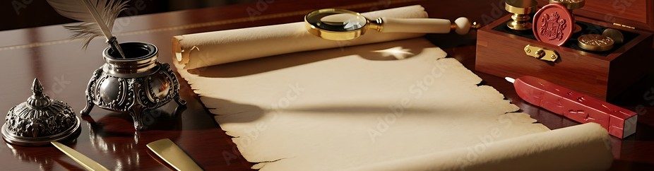 old writing implements on an old desk