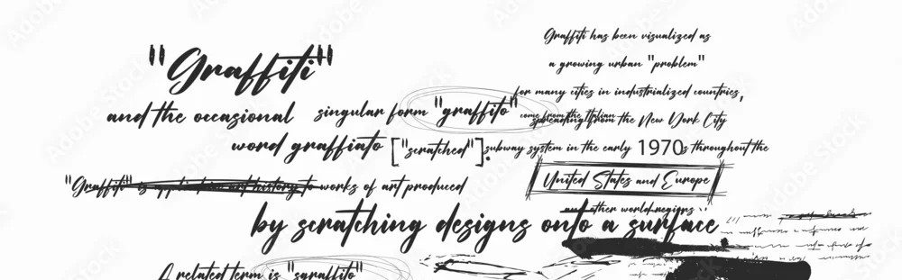 text scribbled out on paper